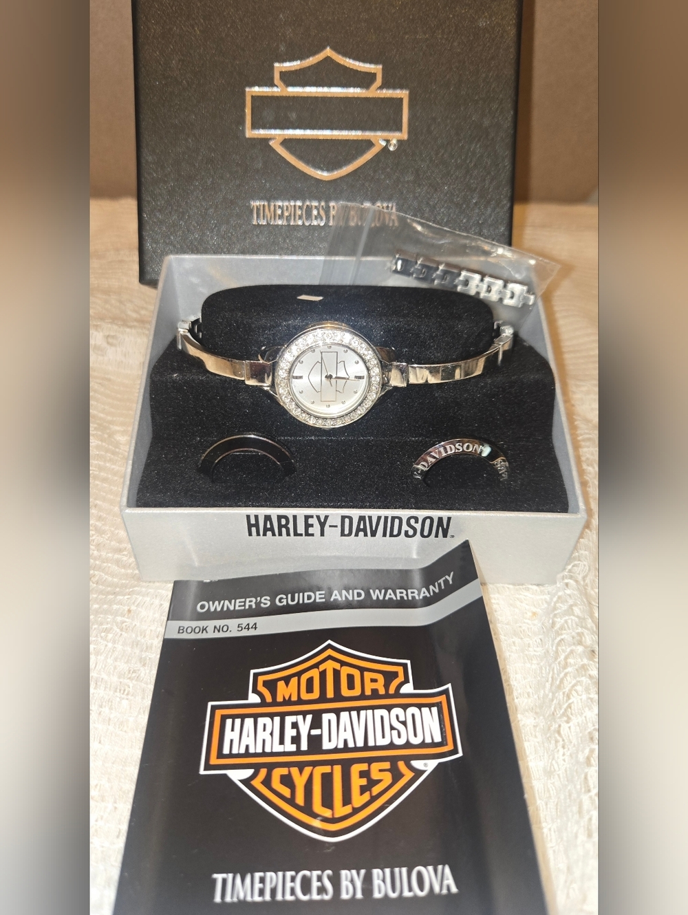 Women's Harley-Davidson Bulova Stainless Steel Watch w/ 3 Bezels (2008)